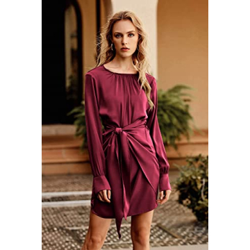Elegant Satin Dress for Women - PRETTYGARDEN Spring Styles