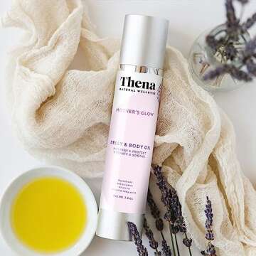 Organic Belly Oil for Stretch Marks, Plant-Based & Pregnancy-Safe Postpartum Skincare, Ultra Soothin...