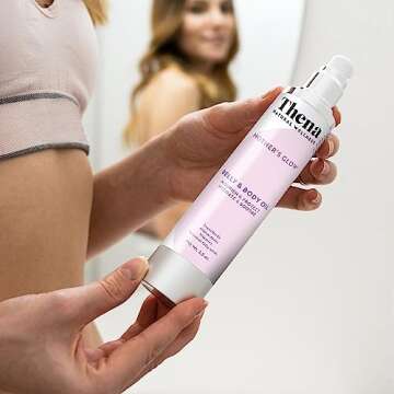 Organic Belly Oil for Stretch Marks, Plant-Based & Pregnancy-Safe Postpartum Skincare, Ultra Soothing Hydrating Nourishing