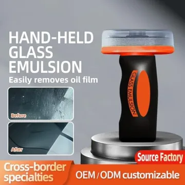 Vitacamy 2 Pcs Glass Oil Film Remover for Car, Automotive Glass Cleaner Oil Film Cleaning Brush for ...