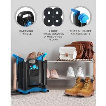 Upgraded Boot Dryer for Work Boots, Fast Drying in 80 Min, Shoe Dryer and Boot Deodorizer with Heat ...