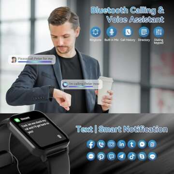 Smart Watch, 1.85" HD Smartwatch for Men Women (Answer/Make Calls), Fitness Watch with Heart Rate/Sl...