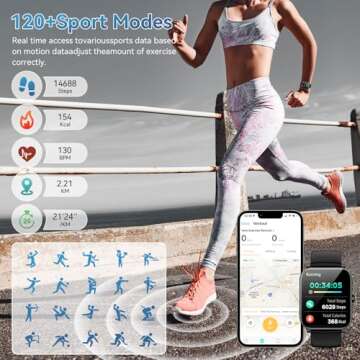 Smart Watch, 1.85" HD Smartwatch for Men Women (Answer/Make Calls), Fitness Watch with Heart Rate/Sleep/IP68 Waterproof/120+ Sports Modes/Spo2 Monitor, Pedometer, Android Smart Watch for Android iOS