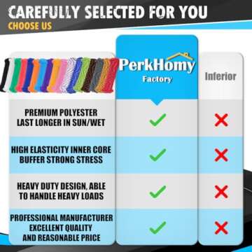 PerkHomy 90 ft 1/4 inch (7mm) Nylon Poly Rope Flag Pole Polypropylene Clothes Line Camping Utility Good for Tie Pull Swing Climb Knot (White)