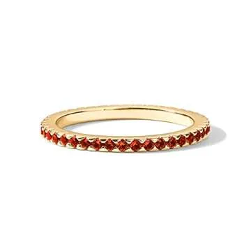 PAVOI 14K Gold Plated Sterling Silver Garnet Ring