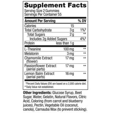 OLLY Restful Sleep Gummy Supplement with Melatonin & L-theanine Chamomile, BlackBerry Zen, (55 Day Supply) Supports A Healthy Sleep Cycle* Packaging May Vary (110 Gummies)