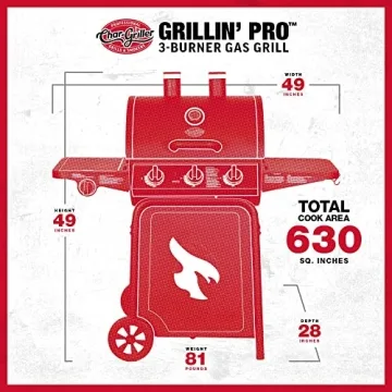 Char-Griller 3-Burner Propane Gas Grill Model E3001
