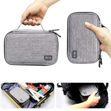 sisma Travel Cords Organizer Electronics Tech Accessories Case Small Carrying Bag for Charging Cable...