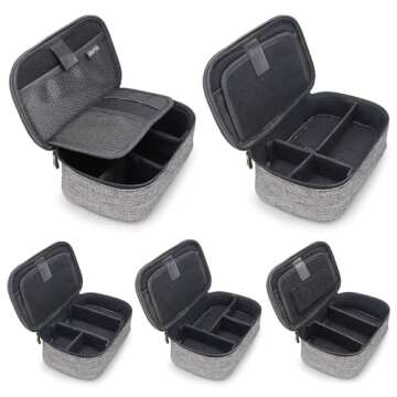 sisma Travel Cords Organizer Electronics Tech Accessories Case Small Carrying Bag for Charging Cables Adapter USB Plugs Power Cords Leads - Grey 1680d Fabrics