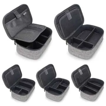 sisma Travel Cords Organizer Electronics Tech Accessories Case Small Carrying Bag for Charging Cables Adapter USB Plugs Power Cords Leads - Grey 1680d Fabrics