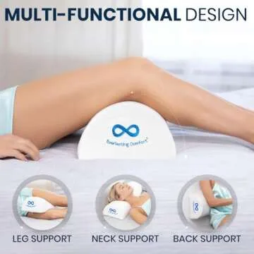 Everlasting Comfort Knee Pillow for Back Sleeping, Comfortable Pure Memory Foam Half Moon Bolster Pillow for Legs - Under Knee Pillow for Sleeping on Back, Leg Pillow for Back Pain