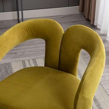 PEIHONGET Accent Barrel Chair Set of 2, Velvet Accent Chairs Dining Chair Modern Arm Chairs wit Round Back Kitchen Armchair for Living Room Bedroom Reception Room Office Dining Room(Olive)