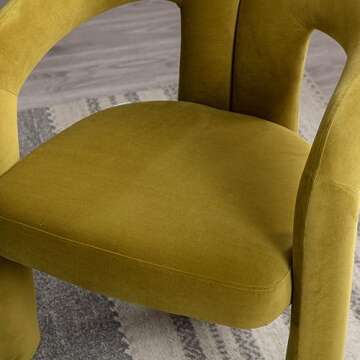 PEIHONGET Accent Barrel Chair Set of 2, Velvet Accent Chairs Dining Chair Modern Arm Chairs wit Round Back Kitchen Armchair for Living Room Bedroom Reception Room Office Dining Room(Olive)