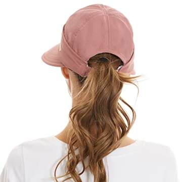 Sun Visor Hats for Women UV Protection Wide Brim 2 in 1 Zip-Off Visor Summer Beach Hat Womens Packable Golf Hat Salmon Pink