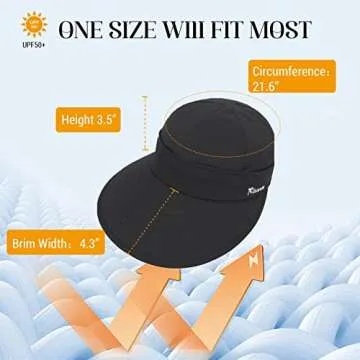 Stylish Sun Visor Hat with UV Protection for Women