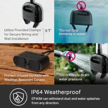 Kasa Smart Outdoor Plug with Dual Outlets and Matter Compatibility