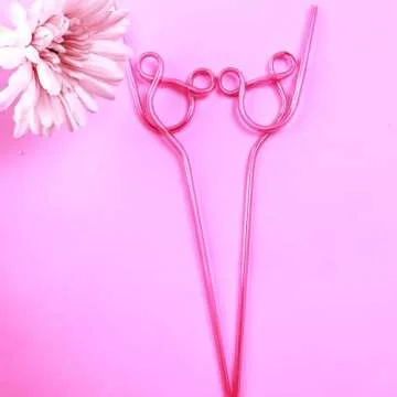 24 Pcs Crazy Straws, Reusable Plastic Loop Curly Fun Straws for Classroom Activities, Valentine’s Day Gift, Christmas Birthday Party Supplies Decoration