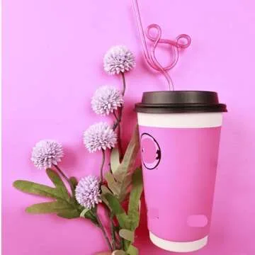 24 Pcs Crazy Straws, Reusable Plastic Loop Curly Fun Straws for Classroom Activities, Valentine’s Day Gift, Christmas Birthday Party Supplies Decoration