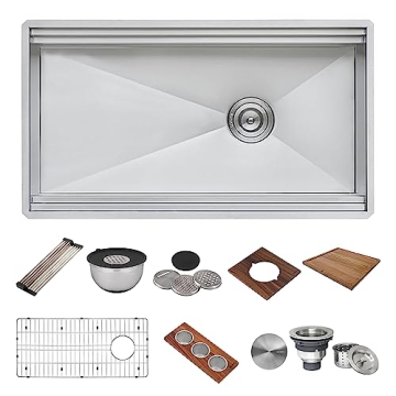 Ruvati Dual Tier Workstation Kitchen Sink - 33 Inch Undermount