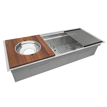 Ruvati Dual Tier Workstation Kitchen Sink - 33 Inch Undermount
