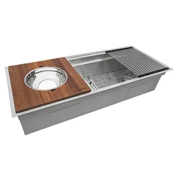 Ruvati Dual Tier Workstation Kitchen Sink - 33 Inch Undermount