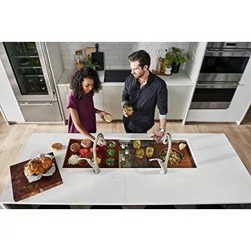 Ruvati Dual Tier Workstation Kitchen Sink - 33 Inch Undermount