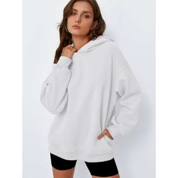Trendy Queen Womens Oversized Hoodies Fleece Hooded Sweatshirts Casual Pullover Fall Winter Outfits ...