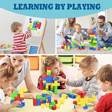 ROMDS Magnetic Blocks 32 Pieces,1 inch Large Magnetic Building Blocks for Ages 3+ Year Old Boys and Girls,3D Magnetic Cubes for Kids,Preschool STEM Educational Sensory Magnet Toys
