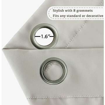 Turquoize Room Darkening Grommet Panels Tripe Woven Textured Soft Curtain Panels Easy Care Solid Thermal Insulated Grommet Light Reducing Curtains/Panels/Drapes for Bedroom (2 Panels, Cream,52x96 in)