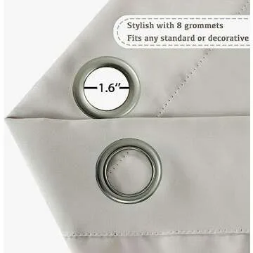 Turquoize Room Darkening Grommet Panels Tripe Woven Textured Soft Curtain Panels Easy Care Solid Thermal Insulated Grommet Light Reducing Curtains/Panels/Drapes for Bedroom (2 Panels, Cream,52x96 in)