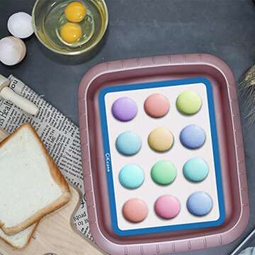 Silicone Baking Mats, Non-stick Silicone Baking Sheet Bakeware Mat for Macaron, Pastry, Cookie, Bun, Bread Making-2 Half Sheet + 2 Quarter Sheet