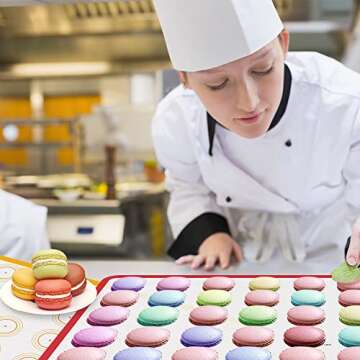 Silicone Baking Mats, Non-stick Silicone Baking Sheet Bakeware Mat for Macaron, Pastry, Cookie, Bun, Bread Making-2 Half Sheet + 2 Quarter Sheet