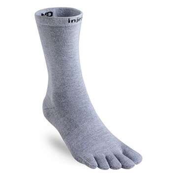 Injinji 2.0 Men's Liner Crew Toesocks - Comfort Redefined with Arch Support