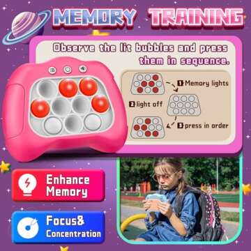Aolgen Quick Push Game，Pop Game Fidget Toys, Fast Push Bubble Game, Handheld Puzzle Game Sensory T...