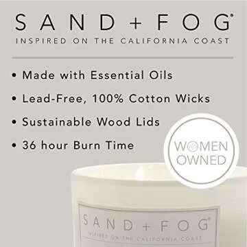 Sand + Fog Vanilla Sandalwood Candle - Elegant Home Fragrance
