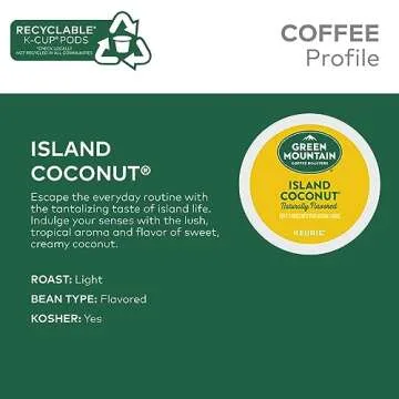 Green Mountain Coffee Island Coconut K-Cup Pods 72 Count