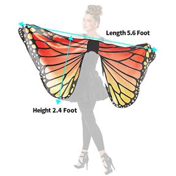 Seasons Adult Monarch Butterfly Cape Wings, One Size
