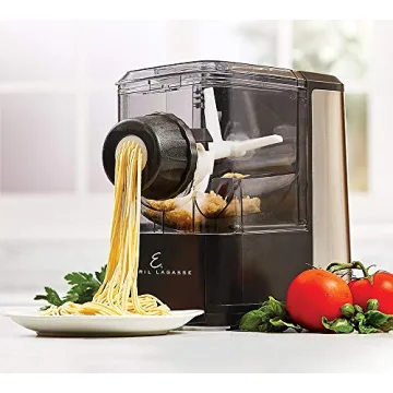 EMERIL LAGASSE Pasta & Beyond, Automatic Pasta and Noodle Maker with Slow Juicer - 8 Pasta Shaping Discs Black