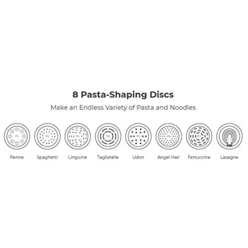 EMERIL LAGASSE Pasta & Beyond, Automatic Pasta and Noodle Maker with Slow Juicer - 8 Pasta Shaping Discs Black