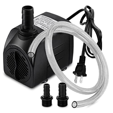 PULACO 400GPH Submersible Water Pump with 5 ft Tubing, 25W durable fountain water pump for Pond Foun...