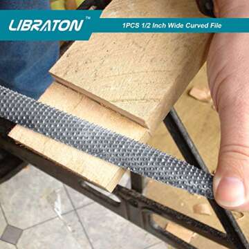 LIBRATON Wood File, Rasp 3PCs, Wood File Set, Wood Rasp, 28PCS Sandpapers, Wood Rasps for Woodworking, Woodworking Files, Round, Half-Round, Flat File Rasp, for Woodworking and Shaping, Sharping Wood