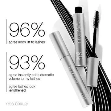 RMS Beauty Straight Up Volumizing Peptide Mascara - Black Mascara, Mascara Black Volume and Length, Eye Makeup Voluminous Mascara Make Up, Volumizing & Lengthening Mascara, Top & Bottom Lash Mascara