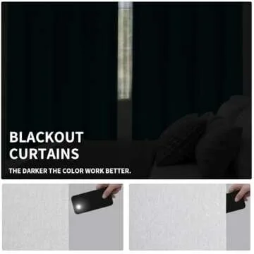 Easy-Going Linen Look Blackout Curtain 84 Inch Length Grommet Window Curtain Drapes for Bedroom, Living Room Thermal Insulated Room Darkening (Set of 2 Panels, Greyish White)