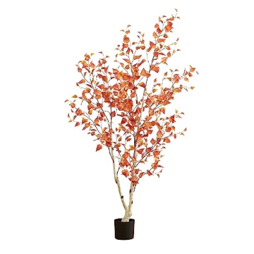Nearly Natural 6ft Autumn Birch Artificial Fall Tree