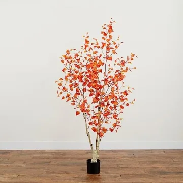 Nearly Natural 6ft Autumn Birch Tree for Home Decor