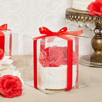 Juvale 30-Pack Clear Boxes - 6 x 6 Inch Transparent Packaging - Ideal Treat Gift Box or Mini Cake Co...