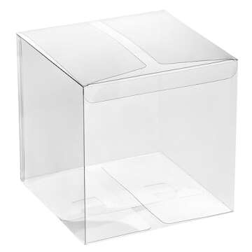 Juvale 30-Pack Clear Boxes - 6 x 6 Inch Transparent Packaging - Ideal Treat Gift Box or Mini Cake Container for Weddings, Baby Showers & More - Dessert & Gift Containers