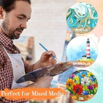 Sherr 48 Pcs Paint Brush Set Bulk Acrylic Brush Wood Paint for Detail Art Crafts Kids Artist Adult Watercolor Oil Face Body(0.28, 0.35, 0.43, 0.59 Inch,Angle Style)