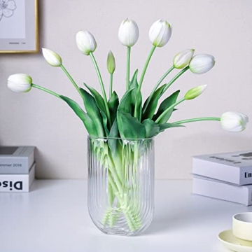 WAKISAKI 16-inch Premium Real Touch Fake Tulips Artificial Flowers with Buds, Flexible Stem Easy to ...