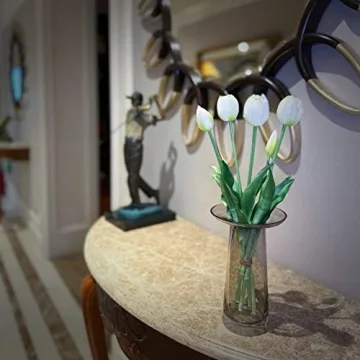 WAKISAKI Real Touch Fake Tulips - 10-Pack Premium Decor